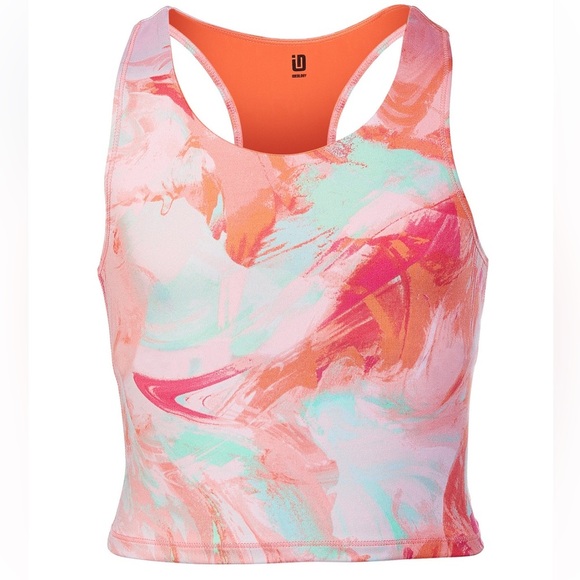 Ideology Big Girls Scratched Paint Longline Bra | Size Large | NEW/NWT!!🩵🌸 - Picture 1 of 4